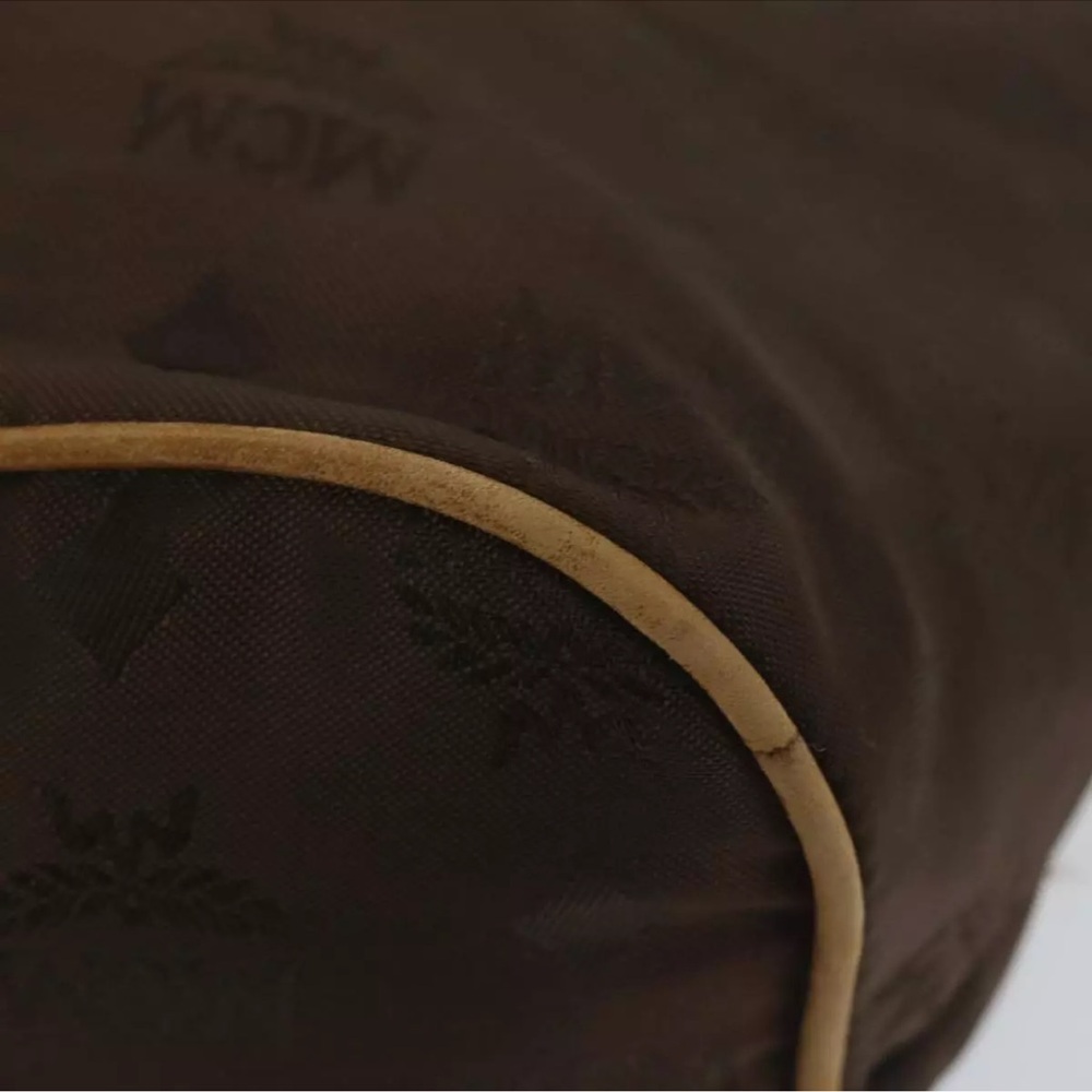MCM Brown and Tan Satchel with Gold Hardware - Picture 8 of 16